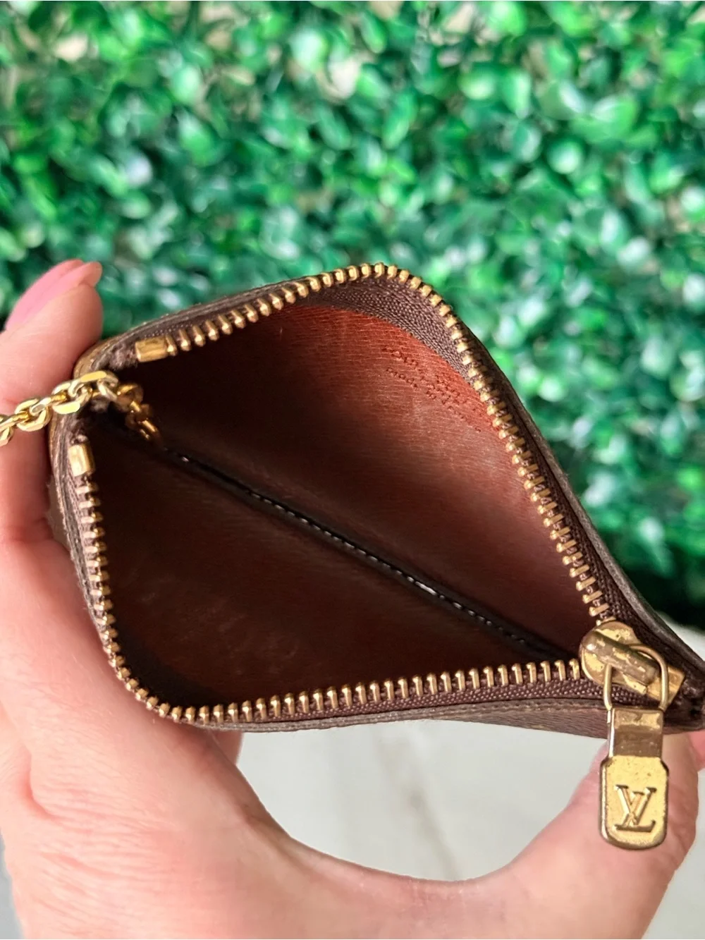 Louis Vuitton Monogram Key Pouch - Brown/Gold Vintage